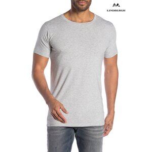 LINDBERGH CREW NECK SLIM FIT STRETCH COTTON GREY MEL TEE. NWT. SIZE XL